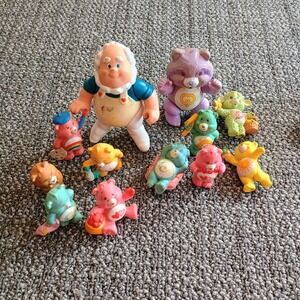 Vintage Care Bears PVC Mini Figure Lot Nicholas the Wizard Bright Heart Raccoon